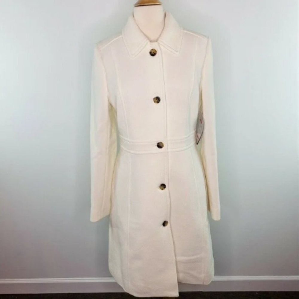 NWOT J.Crew Ivory Topcoat - 8 Tall